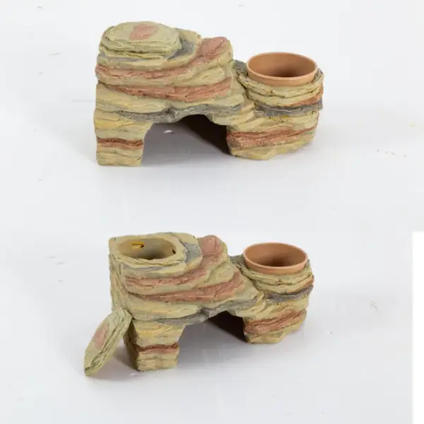 Cachette Mangeoire Feeding Dishes Hideout 3-en-1 REPTIZOO - 28 x 16,5 x 13 cm - immagine 3