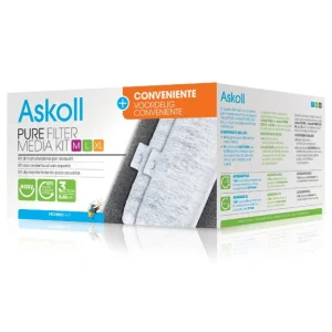 Askoll Pure Filter Media Kit M-L-XL Trivalente Maxi – Kit Ricambio Filtri per Acquari Pure