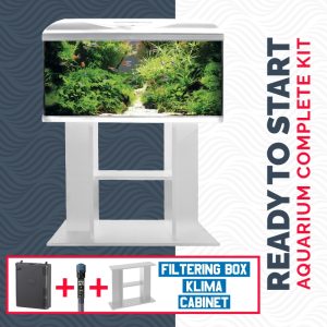 ACQUARIO AMTRA SYSTEM TANK V2 80 LED CON FILTRO BOX 150 RISCALDATORE E MOBILE