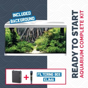 ACQUARIO AMTRA SYSTEM TANK V2 80 LED CON FILTRO BOX 150 RISCALDATORE E SFONDO 3D