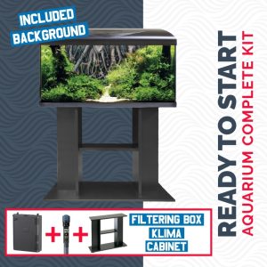 ACQUARIO AMTRA SYSTEM TANK V2 80 LED CON FILTRO BOX 150 RISCALDATORE SFONDO 3D E MOBILE