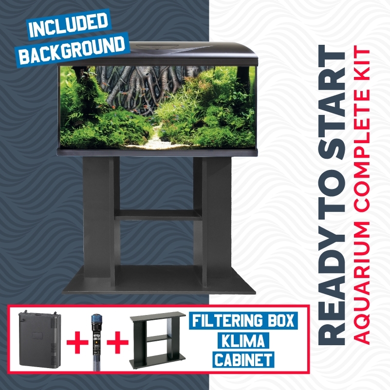 ACQUARIO AMTRA SYSTEM TANK V2 80 LED CON FILTRO BOX 150 RISCALDATORE SFONDO 3D E MOBILE - immagine 2