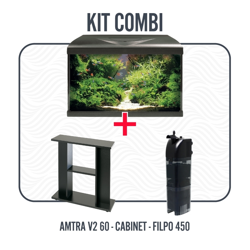 ACQUARIO AMTRA SYSTEM TANK V2 60 LED BLACK E MOBILE PER ACQUARIO - immagine 3