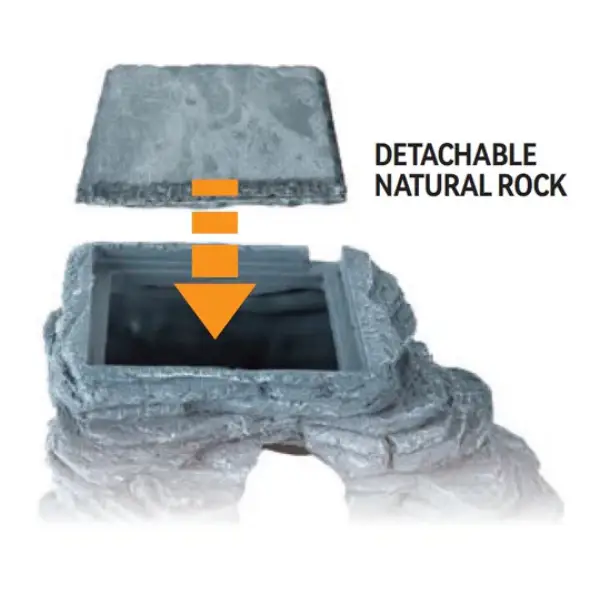 Corner Hide Cave REPTIZOO - Cachette d'Angle avec Ardoise à Stockage de Chaleur 25 cm - immagine 4