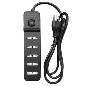 Multipresa bassa a 5 vie P17/P11 con interruttore 16A – cavo 1,5 m Aigostar nero