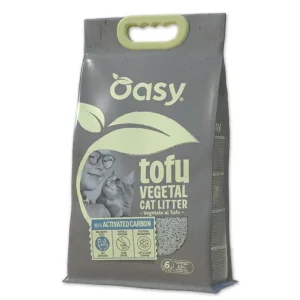 NEW OASY CAT TOFU LETTIERA VEGETALE AGGLOMERANTE AI CARBONI ATTIVI 6LT