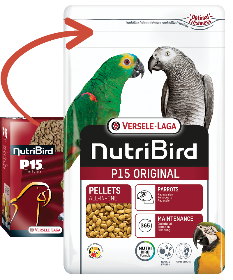 NEW NUTRIBIRD P15 ORIGINAL 1kg PAPPAGALLI TG L/XL