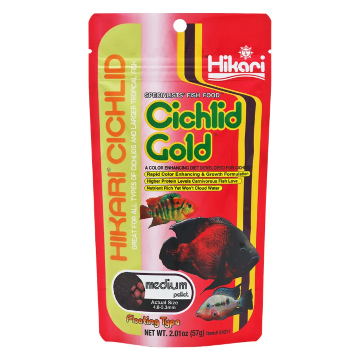 Hikari Cichlid Gold Medium 250g - Mangime Professionale Esaltatore del Colore per Ciclidi - immagine 2