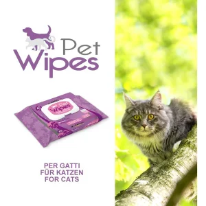 croci salviette pet wipes per gatti   malva bio 40 pz