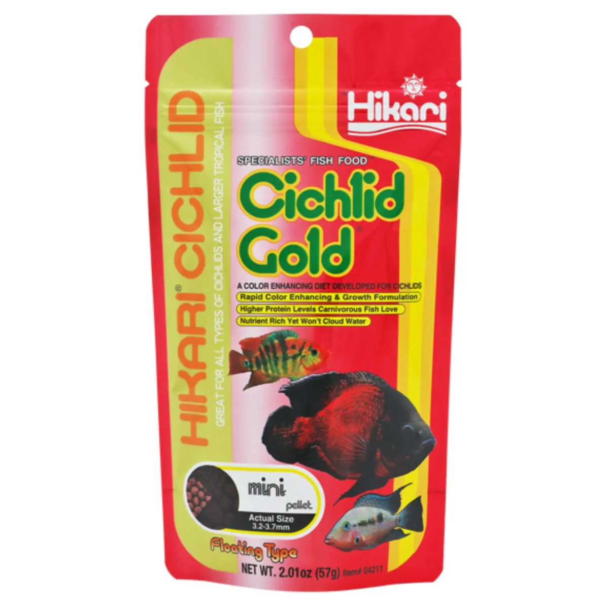Hikari Cichlid Gold Mini 57g - Mangime Professionale Esaltatore del Colore per Ciclidi - immagine 2