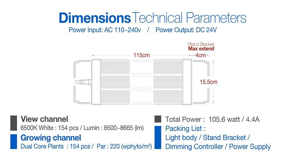 Rampe LED eau douce LICAH - LDP-1200 - immagine 6