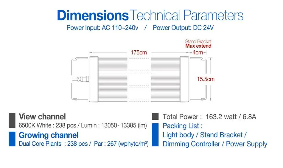 Rampe LED eau douce LICAH - LDP-1800 - immagine 6