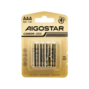 AIGOSTAR R03 CARBONIO MINISTILO 1,5V 4PILE PER CONFEZ.