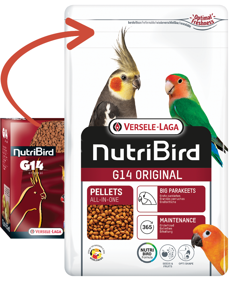new NUTRIBIRD G14 ORIGINAL 1kg (parrocchetti/calopsite/inseparabili ) - immagine 2