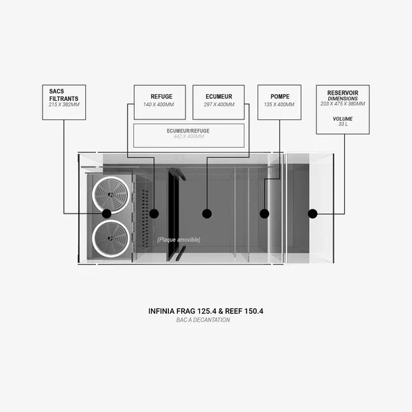 Infinia Reef 150.4 Noir WATERBOX - Aquarium Récifal 400 L - immagine 8