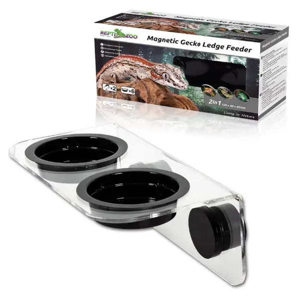 Mangeoire Double Translucide REPTIZOO - 15 cm