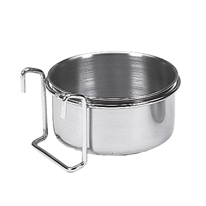 ciotola inox con ganci per piccoli uccellini /parrocchetti/RODITORI 0,15l ( conf da 4pz) - immagine 2