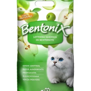 bentonix lettiera super agglomerante bianca profum mela verde 5kg
