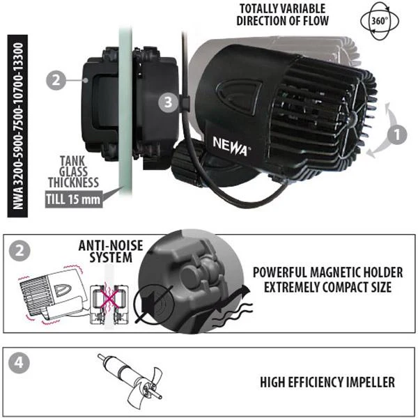 NWA 3200 Pompe de brassage NEWA Wave 2 - 3200 L/h - immagine 5