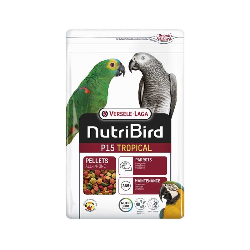 NEW Nutribird P15 Tropical 3kg PAPPAGALLI TG L /XL