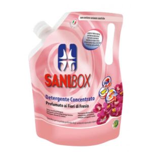 sanibox  detergente profumazione  fiori di fresia 1lt  (confezione da 2 pz) 2lt