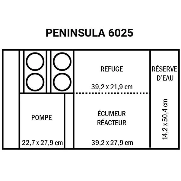 Peninsula 6025 Noir WATERBOX - Aquarium Marin 527 L - immagine 7