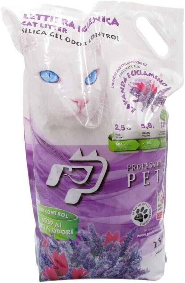 prof. pet lettiera al silicio prof lavanda e ciclamino 5,8lt ( confez da 2 pz peso totale 11,6lt) - immagine 2