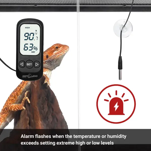 Thermomètre/Hygromètre Digital avec Alarme et Sonde REPTIZOO - immagine 4