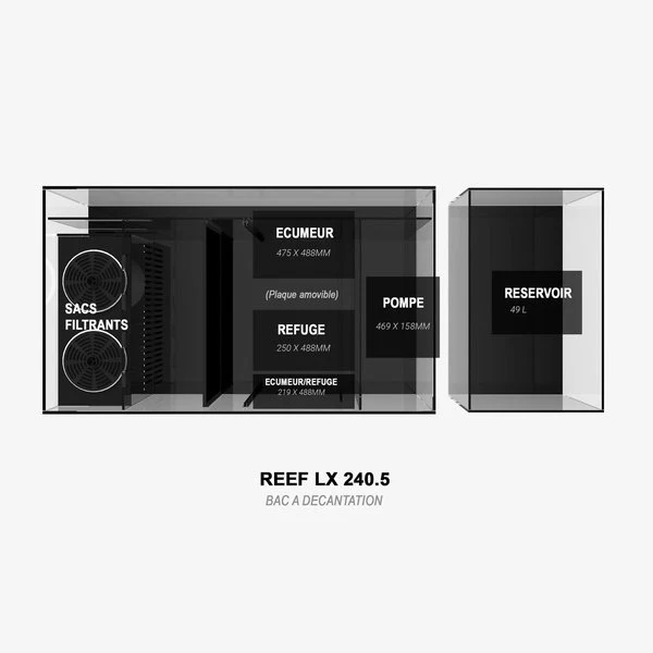 Reef LX 240.5 Noir WATERBOX - Aquarium Récifal 660 L - immagine 7